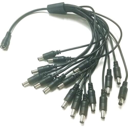 DC Female to 16 Male Power Splitter Cable 5.5 x 2.1mm Jack x10