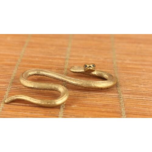 Chinese old bronze hand snake statue figure collectable netsuke decoration gift