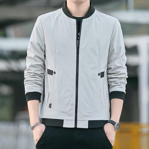 Korean Spring And Autumn 2021 New Solid Color Stand Collar Slim Fit Boy Jacket Teenagers And Winter Large MenS Fashion Coat