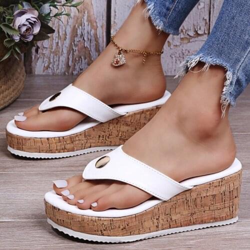 Fashion Slippers INS Style 2.75 Inches Wedge Heels Beautiful Women Sandals（Size 35-43