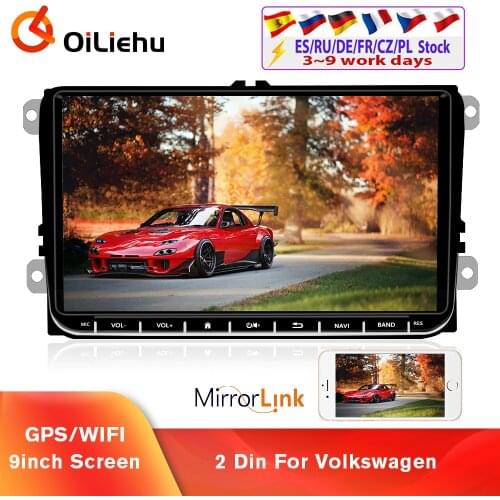 OiLiehu 2 Din Car Radio Multimedia Player Android 8.1 GPS Stereo Receiver For VW Volkswagen Golf Polo Tiguan Passat b6 b7 Skoda