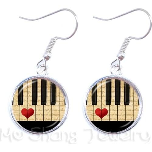 Music Note Art Picture Gem Glass Dome Earrings Pendant Music Lovers Gift Souvenirs Gift For Her