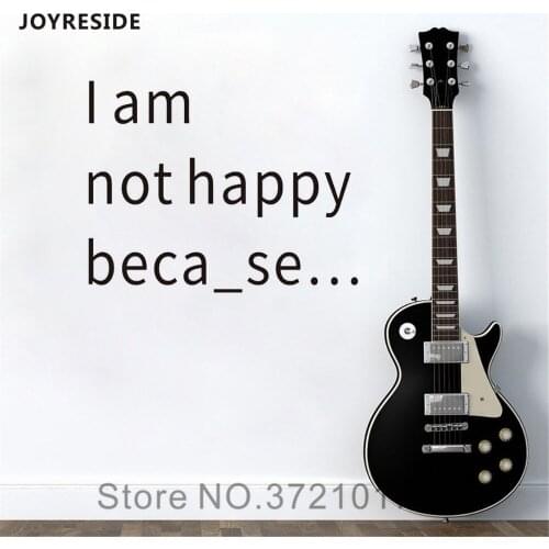 JOYRESIDE I Am Not Happy Romantic Love Words Wall Decals Vinyl Sticker Home Interior Design Living Room Decoration Mural A1674