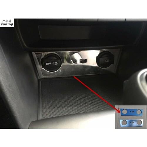 Stainless steel 1pc Cigarette lighter decorative panel car stickers For Hyundai Kona Encino 2018 2019 Car Stying