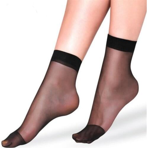 20pcs=10 Pairs Summer bamboo female Short Socks Womens socks Thin Crystal Transparent Silk Socks Girl Ankle Sox Elastic