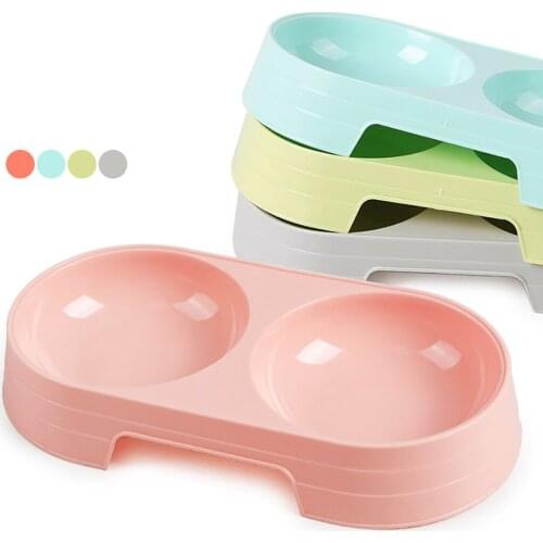 New Cat Dog Double Pet Bowls Feeding and Drinking Bowls Food Water Feeder for Dog Puppy Cats Pets Supplies Feeding Dishes