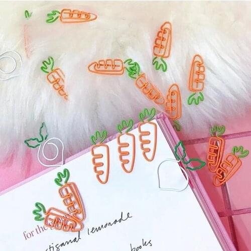 Cartoon cute fruit carrot paper clip white radish note holder simulation white radish paper clip office stationery
