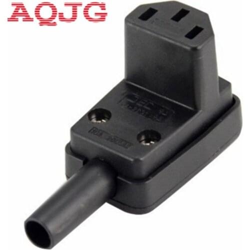 C13 Power Plug, 90 Degree Angled IEC 320 C13 Female Plug AC 10A / 250V Power Cord/Cable Connector, 2pc
