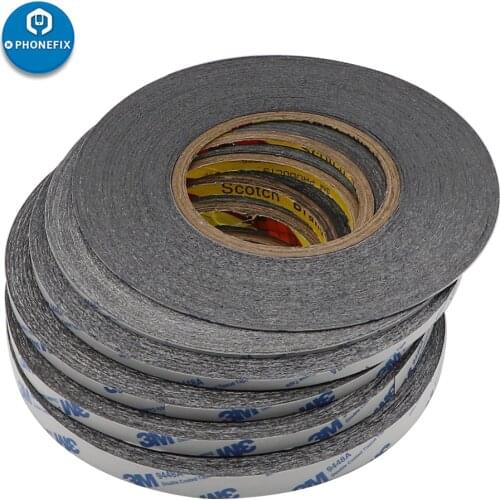 1/2/3mm Width Ultra Thin Slim Black Double Sided Adhesive Tape For Mobile Phone Screen iPad Tablet LCD Display Digitizer Repair
