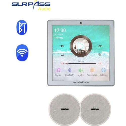 WIFI Stereo Sound Player Amplifier Smart Home Background Music System WIFI Bluetooth in Wall Amplifier with Ceiling Speaker Kit