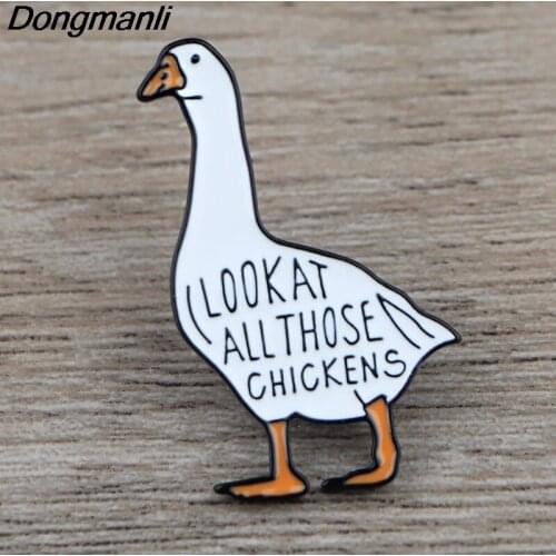 K928 Animal Duck Funny Metal Enamel Pins and Brooches for Women Men Lapel pin backpack bags badge Collection Gifts 1PCS