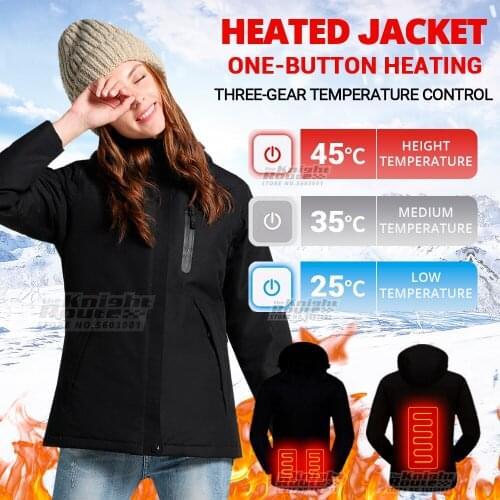 Winter Heated Jacket Womens Jacket USB Thermal Outerwear Heated Vest Warm Waistcoat Ski Hunting Hiking Windproof Clothing
