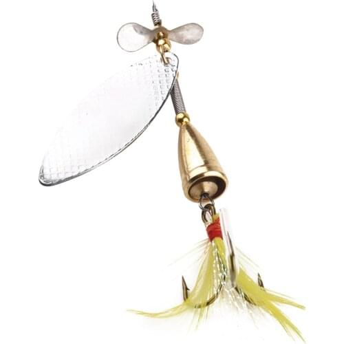 1pc Fishing Spoon Lures Spinner Wire Bait With Treble Hook Swivel Sequin Jig Hard Bait For Bass Trout Walleye Redfish