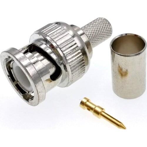 10pcs BNC Male Center Crimp RF Connector For RG-8X LMR240 LMR-240 Cable 50ohm