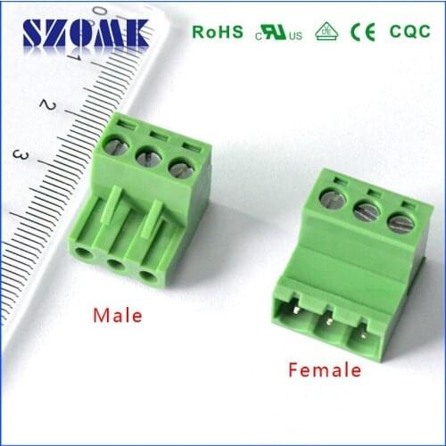100 pcs/lot, 5.08mm pitch 3 pins splice terminal blocks for pcb project case connector terminals