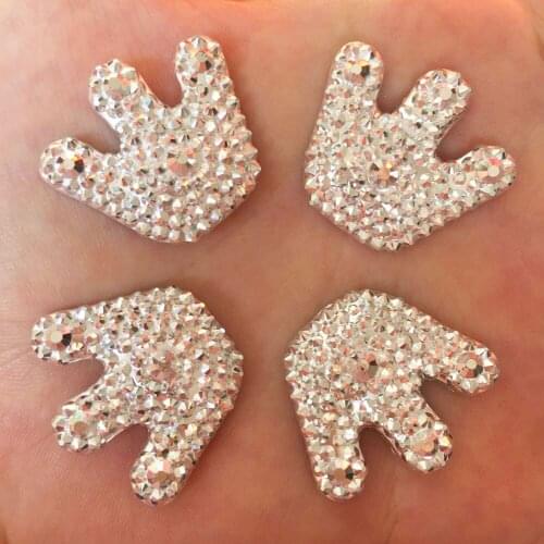 4pcs Resin Silver Big Crown Flatback Stone Scrapbook Wedding DIY Buttons Crafts F350