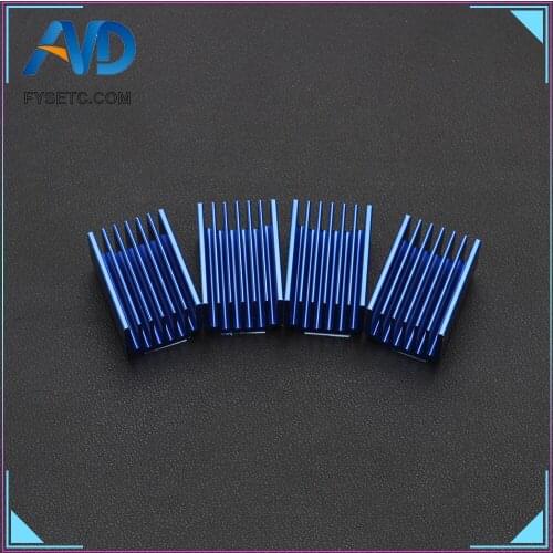 4pcs Big Blue Aluminum Driver Heat Sink Cooling Block Heatsink For FYSETC TMC2100 TMC2208 V1.2 TMC2130 V1.0 V1.1 Stepper Motor
