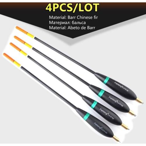 4 Pcs/Set Fishing Float Set Balsa Wooden Buoy Float Bobber Fishing Floating Drift Ice Fishing Carp