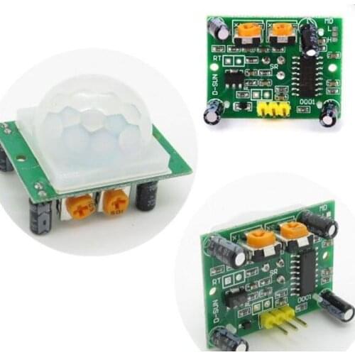 5 pcs hc-sr501 adjustment go infrared pyroelectric pir motion sensor detector human module