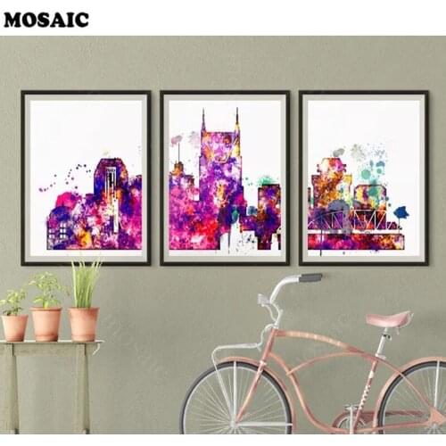 5d DIY Diamond Painting stickers Diamond Embroidery Abstract Nashville Skyline"Full Rhinestone 5D Mosaic christmas decorations