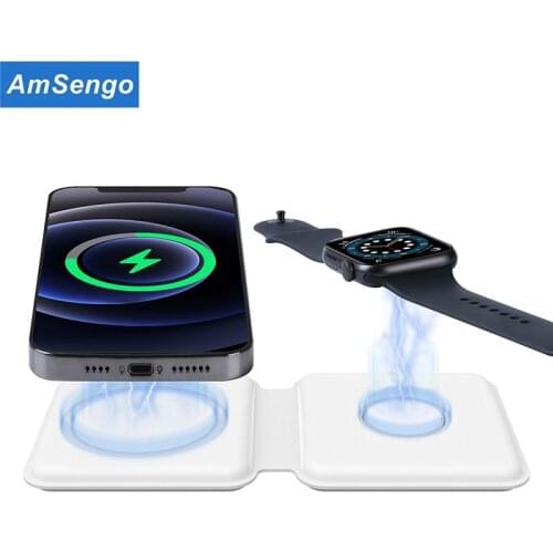 Amsengo 20W Qi Magnetic Wireless Charger For Magnet iPhone 12 Pro Max PD Fast Wireless Charging Charger Induction Pad Charger