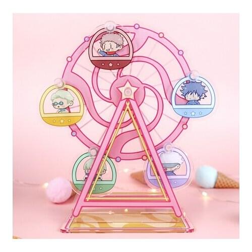 Anime Jujutsu Kaisen Itadori Yuji Gojo Satoru Inumaki Toge Rotatable Cosplay Ferris Wheel Desktop Decor Stand Model Plate Toy