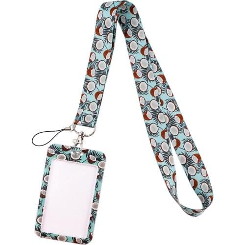 YA217 Coconut Fruits Keychain Neckband Lanyard USB ID Card Badge Holder Mobile Belt Lanyard Mobile Phone Accessories