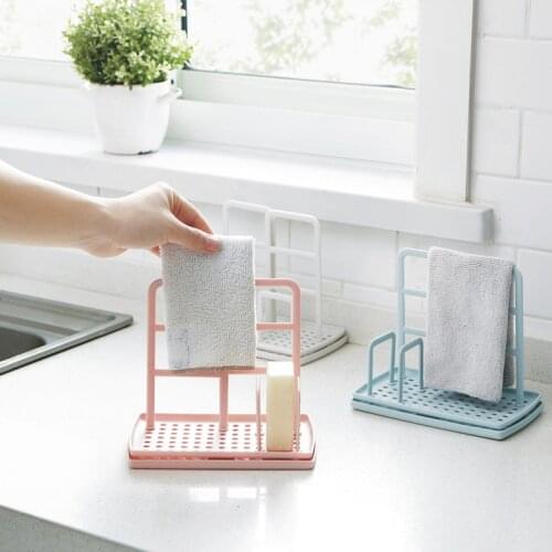 Kitchen Sponge Drainer Rack Towel Holder Sink Shelf Kitchen Organizer Storage Basket Adjustable Bathroom Holder Sink Accessorie