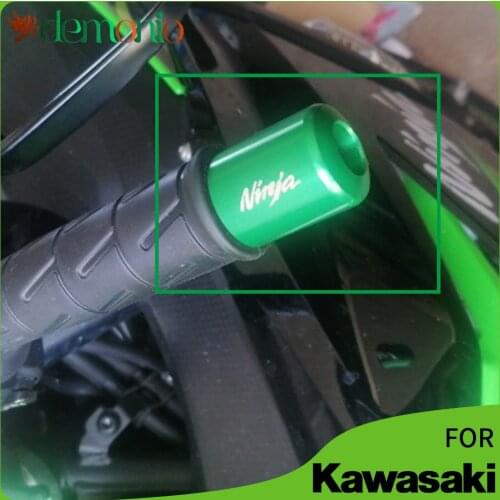 For Kawasaki NINJA 250R 300 ER6 650 ZX6 ZX7 ZX9 ZX10 ZX12 ZX14 Motorcycle Accessories CNC Handlebar Grips Bar Ends Cap Slider