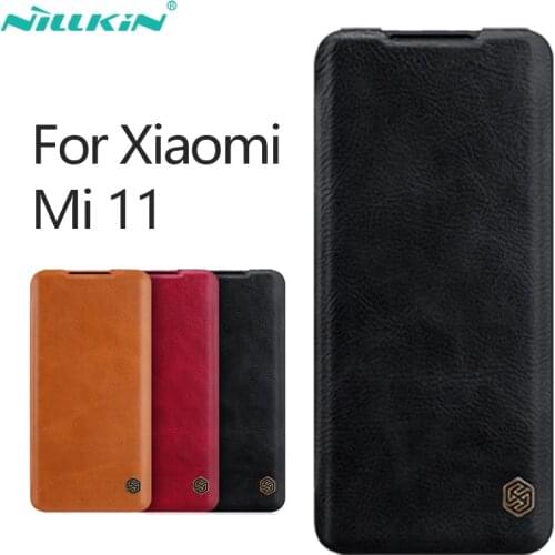 Xiaomi Mi 11 Flip Case NILLKIN Qin Series PU Leather Wallet Stand Phone Case for Mi11 5G