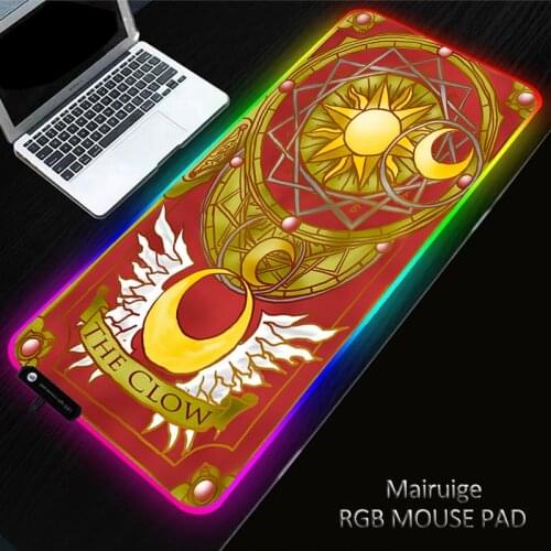Cardcaptor Sakura RGB Gaming Mouse Pad Computer Gamer Mousepad Large Game Rubber No-slip Mouse Mat Big PC Laptop Keyboard Desk