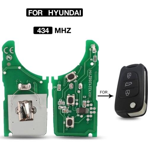 Kutery 3 Buttons 434Mhz FSK Fit Flip Smart Remote Control Car Key Circuit Board For Hyundai Celesta Elantra ELANTRA Tucson