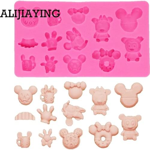 M0329 1Pcs Cartoon Mouse Fondant Mould Chocolate Fondant Mold DIY Kitchen Cake Decorating Tools