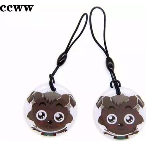 Lovely Cartoon Wolf Waterproof S50 1K 13.56MHz UID Dropping Glue Keyfobs Changeable NFC Proximity RFID Tag Access Control Card