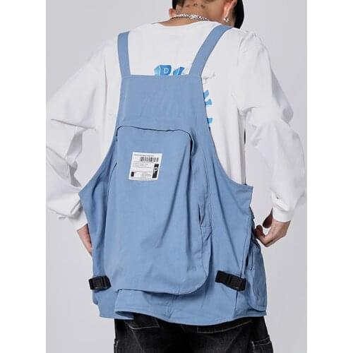 Fashion military waistcoat vest backpack men multi-pocket unisex tooling backpacks running bag designer travel multifunctional