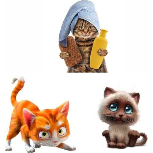 Cartoon Cute Cats Car Sticker Series Animal Colorful Sticker Vinyl For Car Styling Body Window Stickers and Decals Decorations