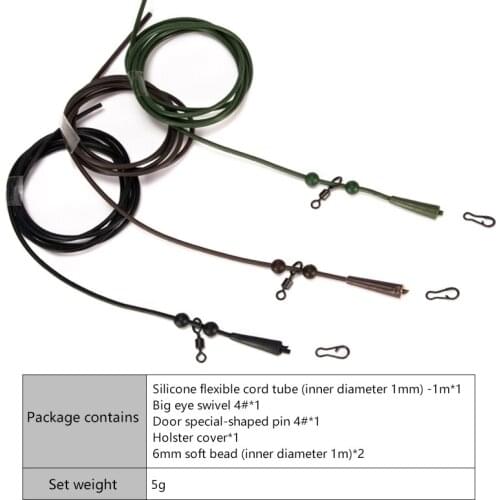 6PCS Carp Fishing Set Helicopter Rig Tubing Sleeves Tail Rubber Chod Rig Bead Chod Fishing Rig Roling Swivel Clips Kit New