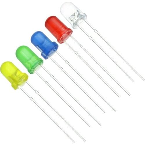 100pcs/Lot 3MM LED Diode Kit Mixed Color Red Green Yellow Blue White For Arduino Diy Teaching Experiment Project Starter Learn