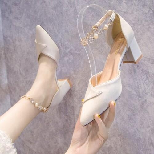 2021 spring and summer new ladies pointed high heels fairy style all-match sandals