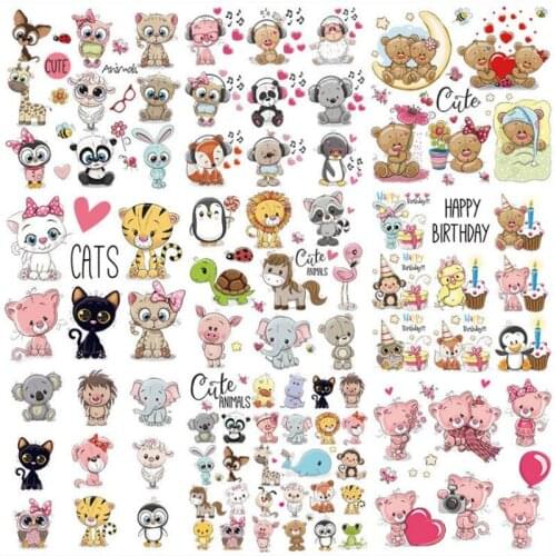 NEW kids' wear Transfer Patches Diy Easy Use Washable Stickers For Clothes Panda