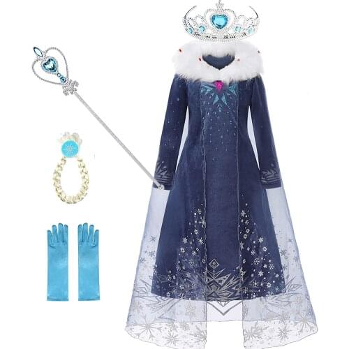 Elsa Dress Anna Snow Queen Princess Dress Clothing Girls Kids Childrens Costumes Birthday Parti Teen Vestidos Disfraz