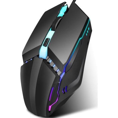 Wired Mouse RGB Display Game Macro Mouse Multi-language Driver Computer Mouse Universal MINI USB Mouse Honeycomb Pc Led Mouse