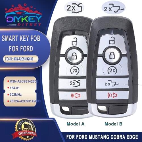 DIYKEY M3N-A2C93142600 FSK 902mhz ID49 5 Button Smart Remote Key for Ford Edge Fusion 2017 2018 Expedition Explorer 2018 2019