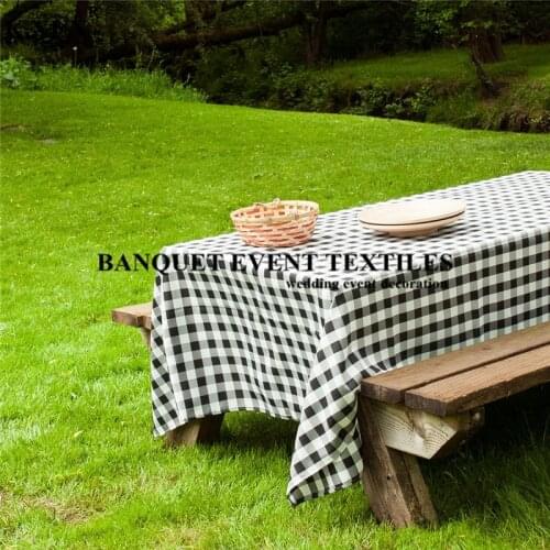 Buffalo Plaid Tablecloth Rectangular Checkered Polyester Linen Table Cloth Overlay For Wedding Event Party Decoration