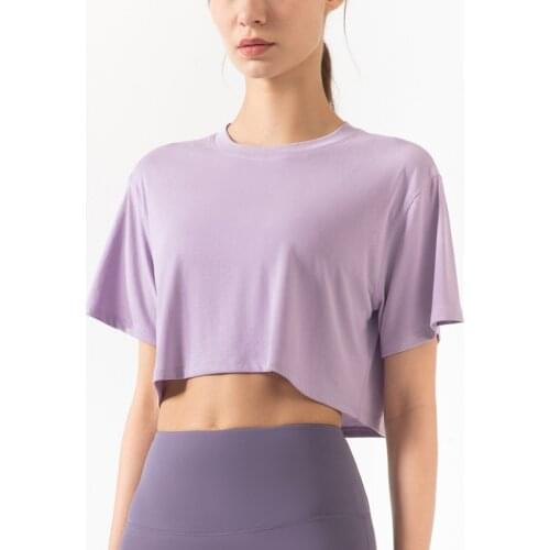 Sports Tops Women Yoga Running Elastic Exercise Loose Fitness Yoga Clothes Short Sleeve T-shirt Women Gym Clothing Active Wear