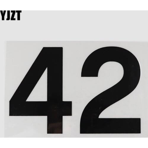 YJZT 14CM×9.3CM 42 Number Speed Digital Motorcycle Racing Sticker Limit Decal Car Stickers Vinyl 13D-0592