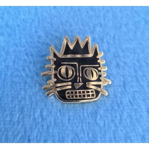 Jean Michele Basquiat Cat Lapel Pin Badge