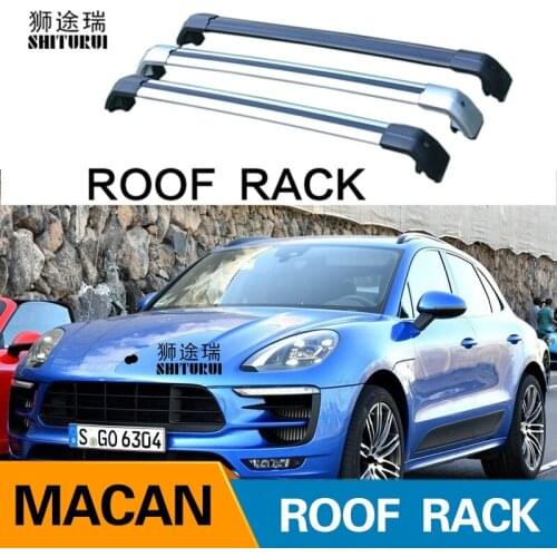 2Pcs Roof bars For PORSCHE Macan, 5-dr SUV, 2014+2018 2019 Aluminum Alloy Side Bars Cross Rails Roof Rack Luggage CUV SUV