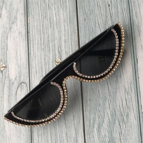 2019 new European and American fashion cute sexy half frame retro sunglasses artificial sunglasses UV400