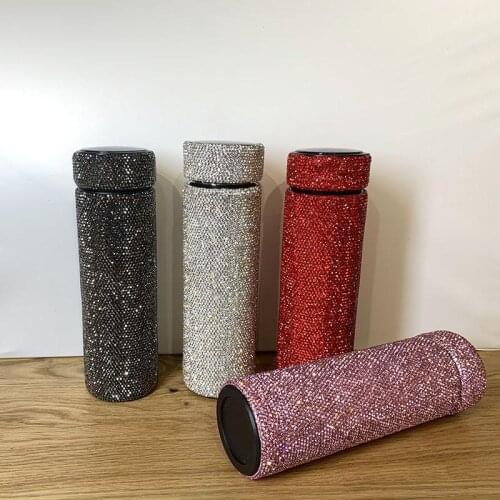 500ML LED Temperature Display Diamond Thermos Coffee Mug Drinking Water Bottle Stainless Steel 304 Vacuum Flask Tea Coffee Mug